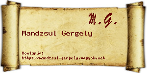 Mandzsul Gergely névjegykártya